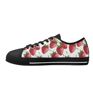 Strawberry Women's Low Top Canvas Shoes