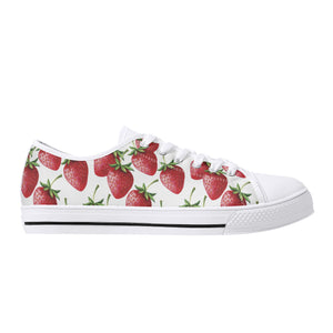 Strawberry Women's Low Top Canvas Shoes