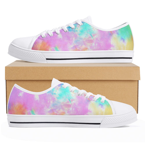 Tie Dye Women's Low Top Canvas Shoes