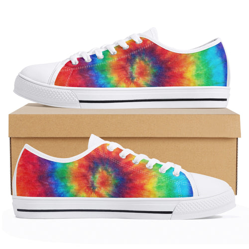 Tie Dye Women's Low Top Canvas Shoes