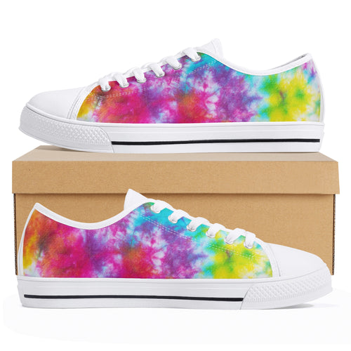 Tie Dye Women's Low Top Canvas Shoes