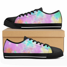 Tie Dye Women's Low Top Canvas Shoes