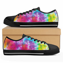 Tie Dye Women's Low Top Canvas Shoes