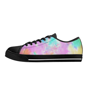 Tie Dye Women's Low Top Canvas Shoes