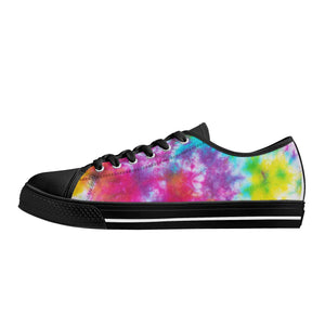 Tie Dye Women's Low Top Canvas Shoes