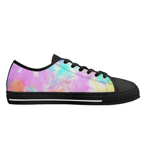 Tie Dye Women's Low Top Canvas Shoes