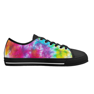 Tie Dye Women's Low Top Canvas Shoes