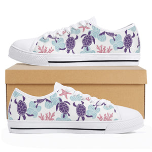 Turtle Women's Low Top Canvas Shoes