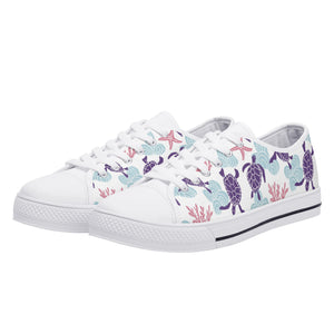 Turtle Women's Low Top Canvas Shoes