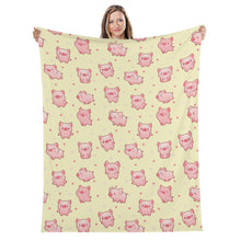Pig Long Vertical Flannel Breathable Blanket