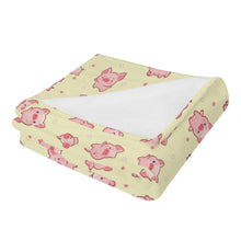 Pig Long Vertical Flannel Breathable Blanket