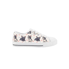 French Bulldog Kid's Low Top Canvas Shoes