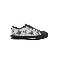 French Bulldog Kid's Low Top Canvas Shoes