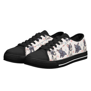 French Bulldog Women's Low Top Canvas Shoes