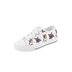 French Bulldog Kid's Low Top Canvas Shoes