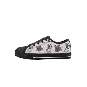 French Bulldog Kid's Low Top Canvas Shoes