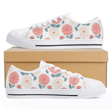 Dahlia Flower women's Low Top Canvas Shoes