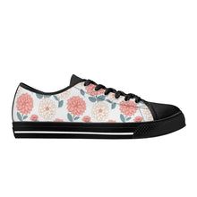 Dahlia Flower women's Low Top Canvas Shoes