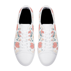 Dahlia Flower women's Low Top Canvas Shoes