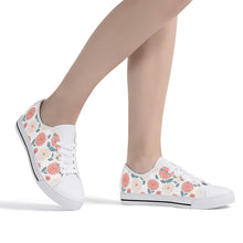 Dahlia Flower women's Low Top Canvas Shoes