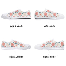 Dahlia Flower women's Low Top Canvas Shoes