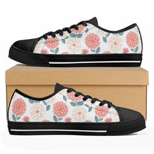 Dahlia Flower women's Low Top Canvas Shoes