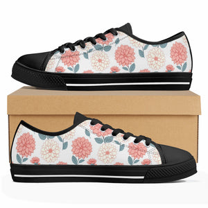 Dahlia Flower women's Low Top Canvas Shoes