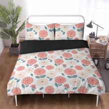 Dahlia Flower Bedding set with duver cover and pillow cases