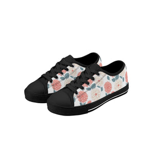 Dahlia Flower kid's Low Top Canvas Shoes
