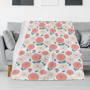 Dahlia Flower Fleece blanket