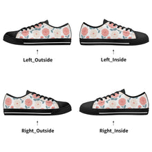 Dahlia Flower women's Low Top Canvas Shoes