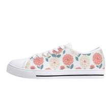 Dahlia Flower women's Low Top Canvas Shoes