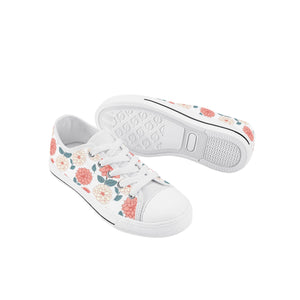 Dahlia Flower kid's Low Top Canvas Shoes