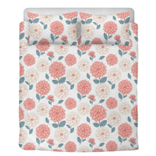 Dahlia Flower Bedding set with duver cover and pillow cases