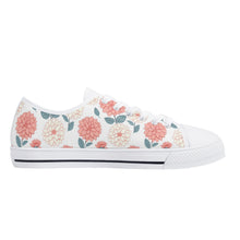 Dahlia Flower women's Low Top Canvas Shoes