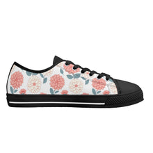 Dahlia Flower women's Low Top Canvas Shoes