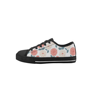 Dahlia Flower kid's Low Top Canvas Shoes