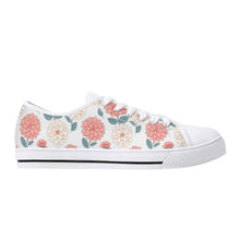 Dahlia Flower women's Low Top Canvas Shoes