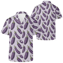 Eggplant Mens All Over Print Casual Hawaiian Shirt