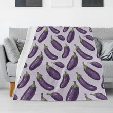 Eggplant Long Vertical Flannel Breathable Blanket 4 Sizes