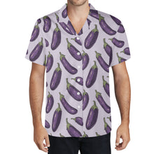 Eggplant Mens All Over Print Casual Hawaiian Shirt