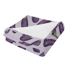 Eggplant Long Vertical Flannel Breathable Blanket 4 Sizes