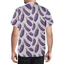 Eggplant Mens All Over Print Casual Hawaiian Shirt