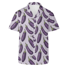 Eggplant Mens All Over Print Casual Hawaiian Shirt