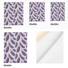 Eggplant Long Vertical Flannel Breathable Blanket 4 Sizes