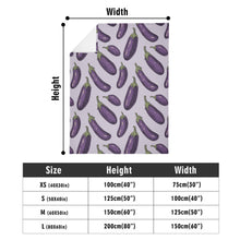 Eggplant Long Vertical Flannel Breathable Blanket 4 Sizes