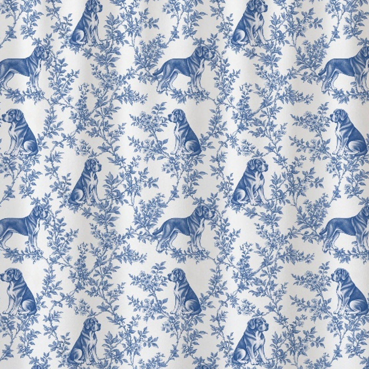 Cane Corso toile shower curtain — Blue Detail