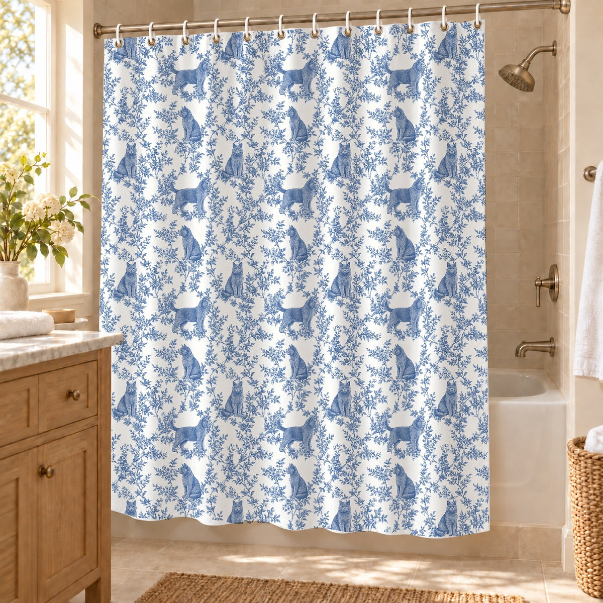 Chartreux toile shower curtain — Blue Lifestyle