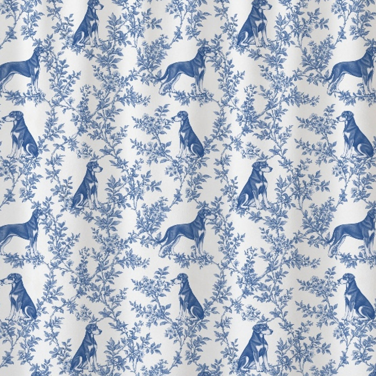 Doberman Pinscher toile shower curtain — Blue Detail