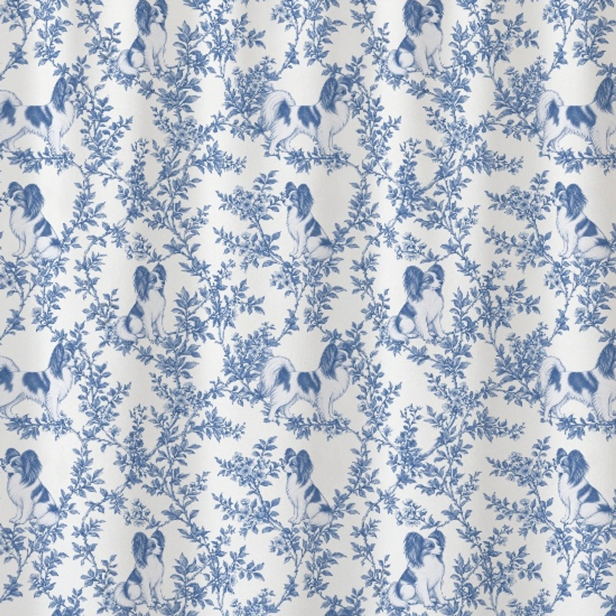 Papillon toile shower curtain — Blue Detail